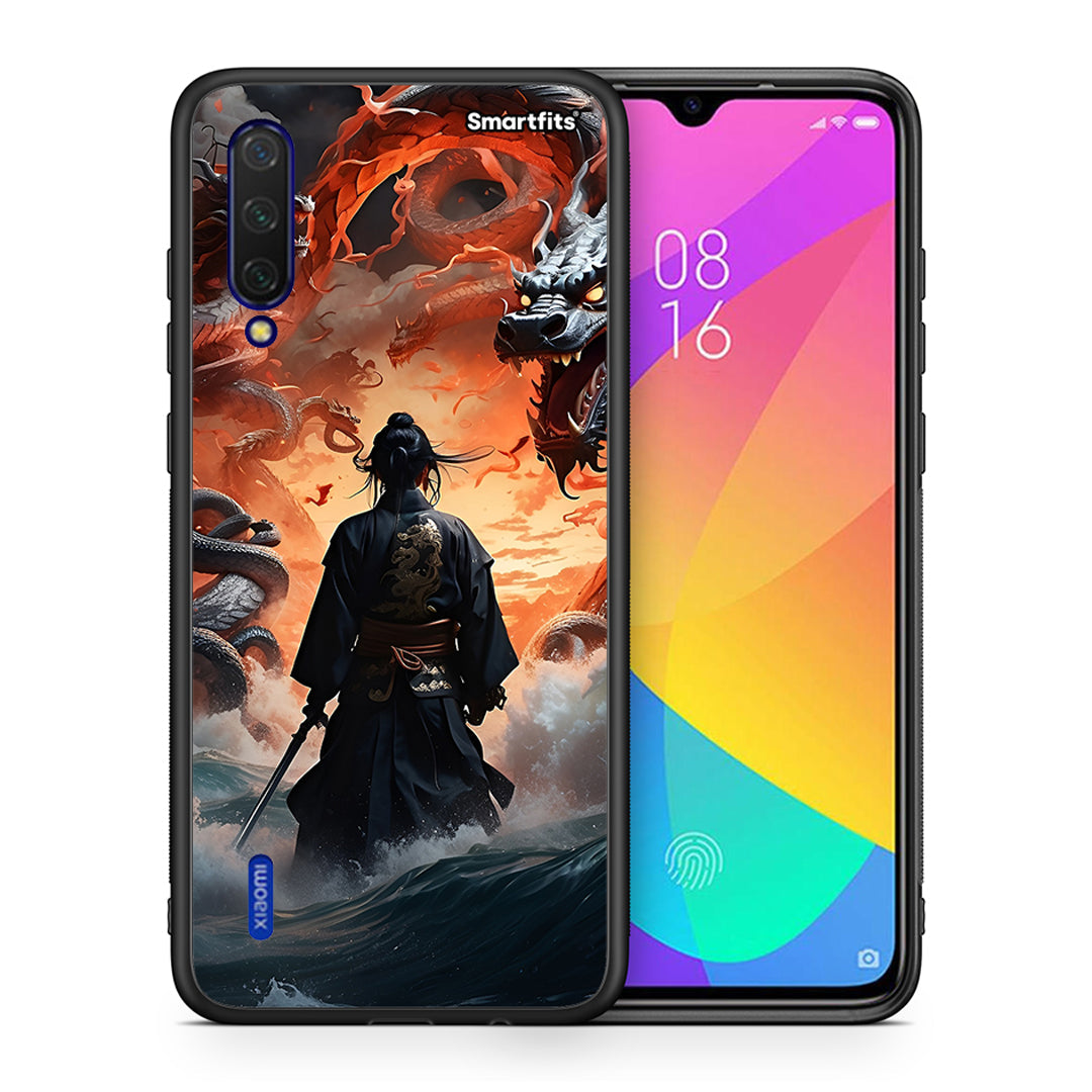 Θήκη Xiaomi Mi 9 Lite Dragons Fight από τη Smartfits με σχέδιο στο πίσω μέρος και μαύρο περίβλημα | Xiaomi Mi 9 Lite Dragons Fight case with colorful back and black bezels