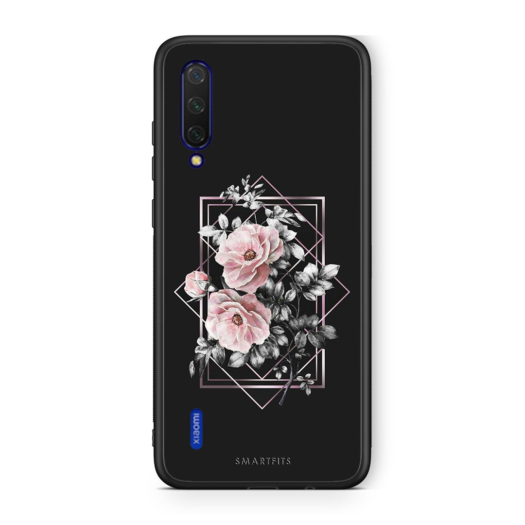 4 - Xiaomi Mi 9 Lite Frame Flower case, cover, bumper