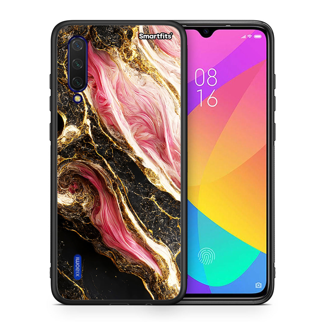 Θήκη Xiaomi Mi 9 Lite Glamorous Pink Marble από τη Smartfits με σχέδιο στο πίσω μέρος και μαύρο περίβλημα | Xiaomi Mi 9 Lite Glamorous Pink Marble case with colorful back and black bezels