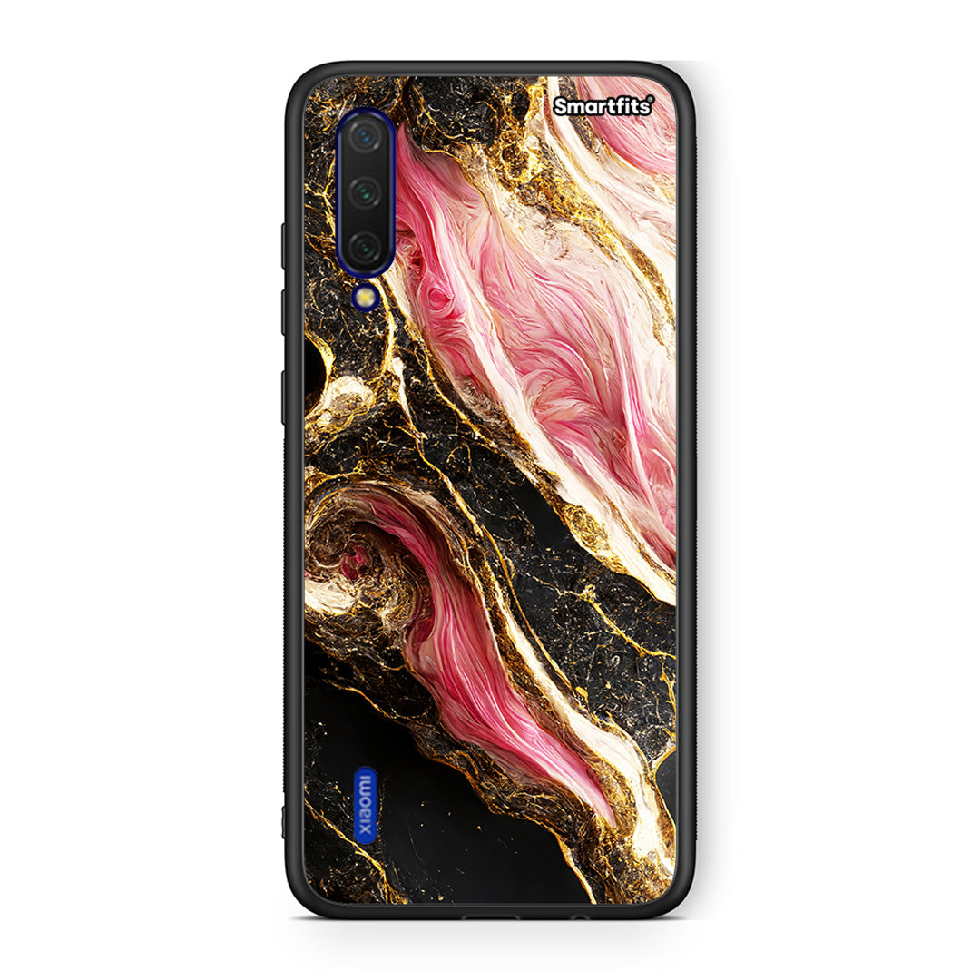 Xiaomi Mi 9 Lite Glamorous Pink Marble θήκη από τη Smartfits με σχέδιο στο πίσω μέρος και μαύρο περίβλημα | Smartphone case with colorful back and black bezels by Smartfits