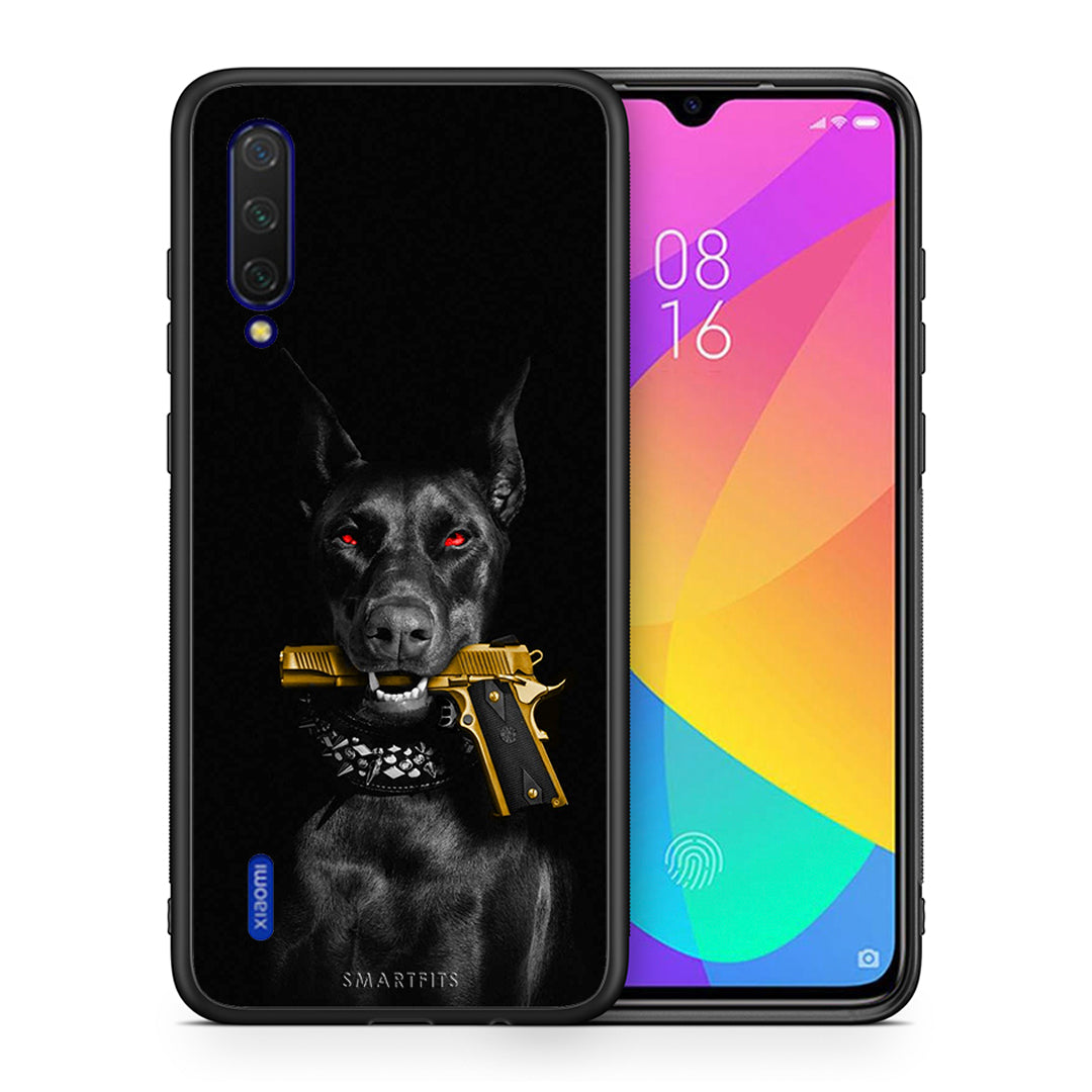 Θήκη Αγίου Βαλεντίνου Xiaomi Mi 9 Lite Golden Gun από τη Smartfits με σχέδιο στο πίσω μέρος και μαύρο περίβλημα | Xiaomi Mi 9 Lite Golden Gun case with colorful back and black bezels