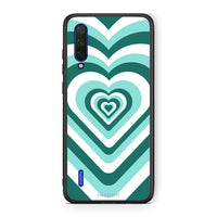 Thumbnail for Xiaomi Mi 9 Lite Green Hearts θήκη από τη Smartfits με σχέδιο στο πίσω μέρος και μαύρο περίβλημα | Smartphone case with colorful back and black bezels by Smartfits