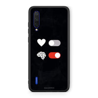 Thumbnail for Xiaomi Mi 9 Lite Heart Vs Brain Θήκη Αγίου Βαλεντίνου από τη Smartfits με σχέδιο στο πίσω μέρος και μαύρο περίβλημα | Smartphone case with colorful back and black bezels by Smartfits