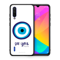 Thumbnail for Θήκη Xiaomi Mi 9 Lite Karma Says από τη Smartfits με σχέδιο στο πίσω μέρος και μαύρο περίβλημα | Xiaomi Mi 9 Lite Karma Says case with colorful back and black bezels