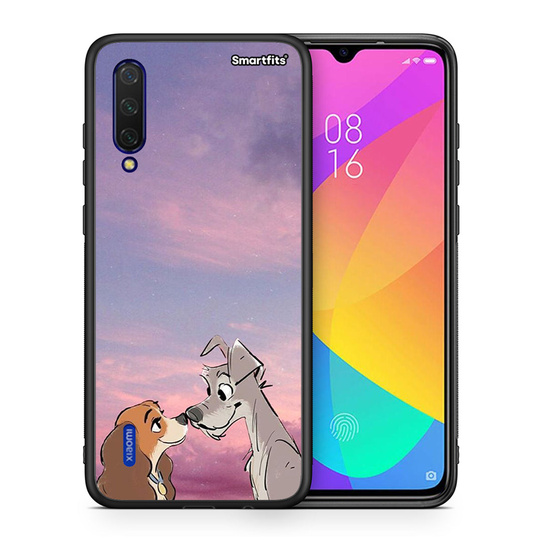 Θήκη Xiaomi Mi 9 Lite Lady And Tramp από τη Smartfits με σχέδιο στο πίσω μέρος και μαύρο περίβλημα | Xiaomi Mi 9 Lite Lady And Tramp case with colorful back and black bezels