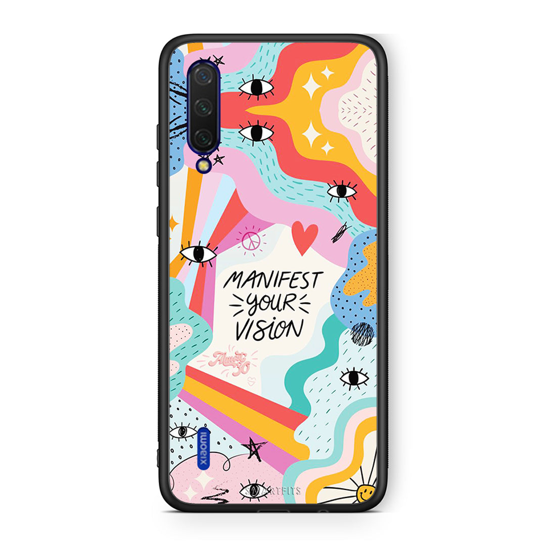 Xiaomi Mi 9 Lite Manifest Your Vision θήκη από τη Smartfits με σχέδιο στο πίσω μέρος και μαύρο περίβλημα | Smartphone case with colorful back and black bezels by Smartfits