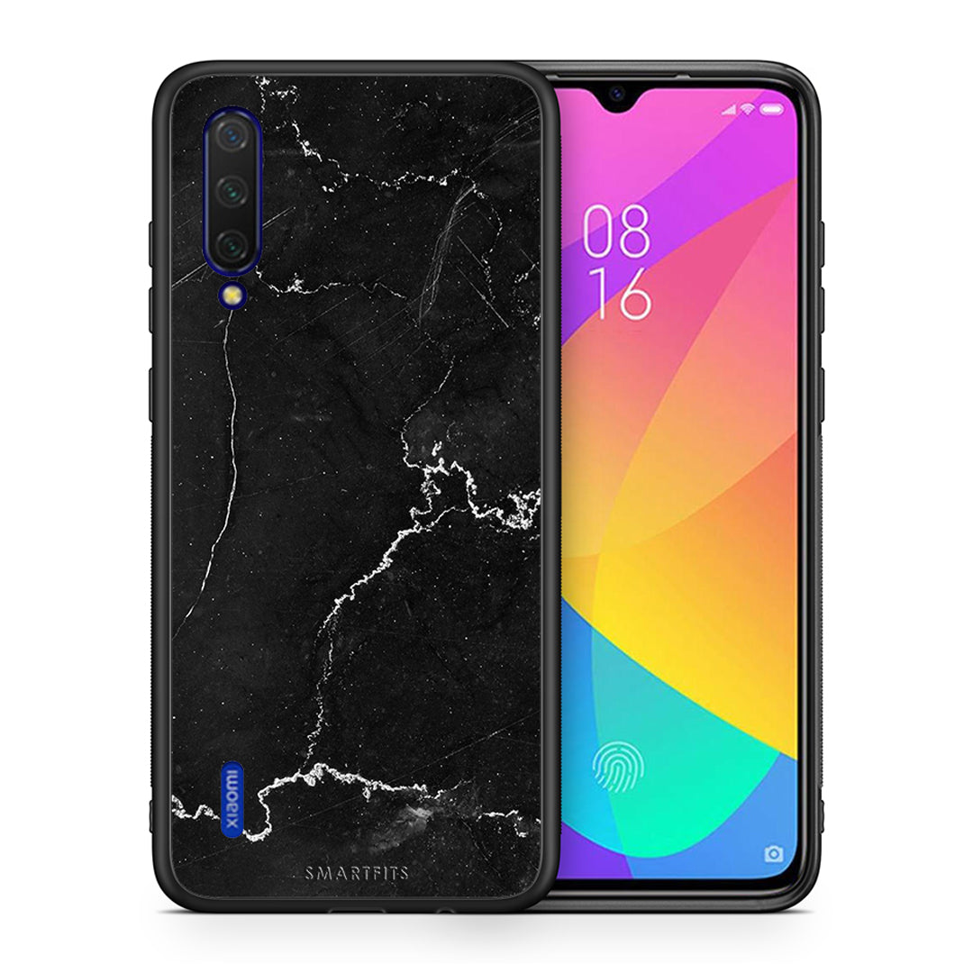 Θήκη Xiaomi Mi 9 Lite Marble Black από τη Smartfits με σχέδιο στο πίσω μέρος και μαύρο περίβλημα | Xiaomi Mi 9 Lite Marble Black case with colorful back and black bezels