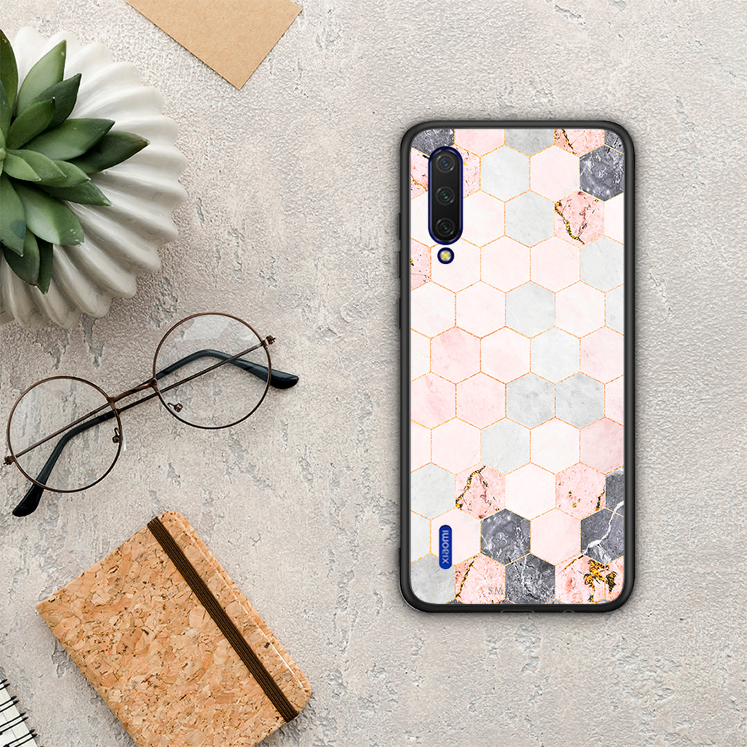 Marble Hexagon Pink - Xiaomi Mi 9 Lite case 