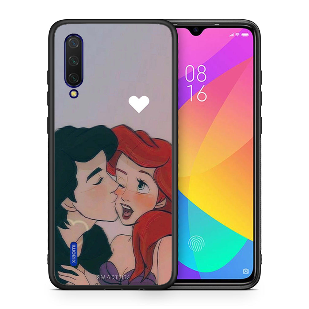 Θήκη Αγίου Βαλεντίνου Xiaomi Mi 9 Lite Mermaid Love από τη Smartfits με σχέδιο στο πίσω μέρος και μαύρο περίβλημα | Xiaomi Mi 9 Lite Mermaid Love case with colorful back and black bezels