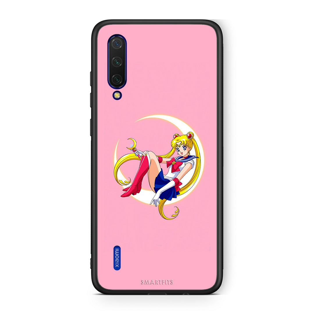 Xiaomi Mi 9 Lite Moon Girl θήκη από τη Smartfits με σχέδιο στο πίσω μέρος και μαύρο περίβλημα | Smartphone case with colorful back and black bezels by Smartfits