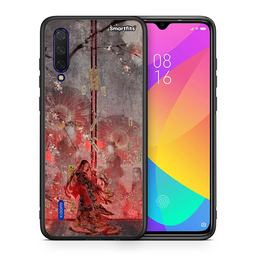 Θήκη Xiaomi Mi 9 Lite Nezuko Kamado από τη Smartfits με σχέδιο στο πίσω μέρος και μαύρο περίβλημα | Xiaomi Mi 9 Lite Nezuko Kamado case with colorful back and black bezels