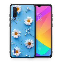 Thumbnail for Θήκη Xiaomi Mi 9 Lite Real Daisies από τη Smartfits με σχέδιο στο πίσω μέρος και μαύρο περίβλημα | Xiaomi Mi 9 Lite Real Daisies case with colorful back and black bezels