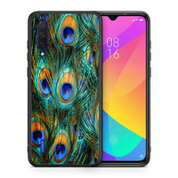 Thumbnail for Θήκη Xiaomi Mi 9 Lite Real Peacock Feathers από τη Smartfits με σχέδιο στο πίσω μέρος και μαύρο περίβλημα | Xiaomi Mi 9 Lite Real Peacock Feathers case with colorful back and black bezels