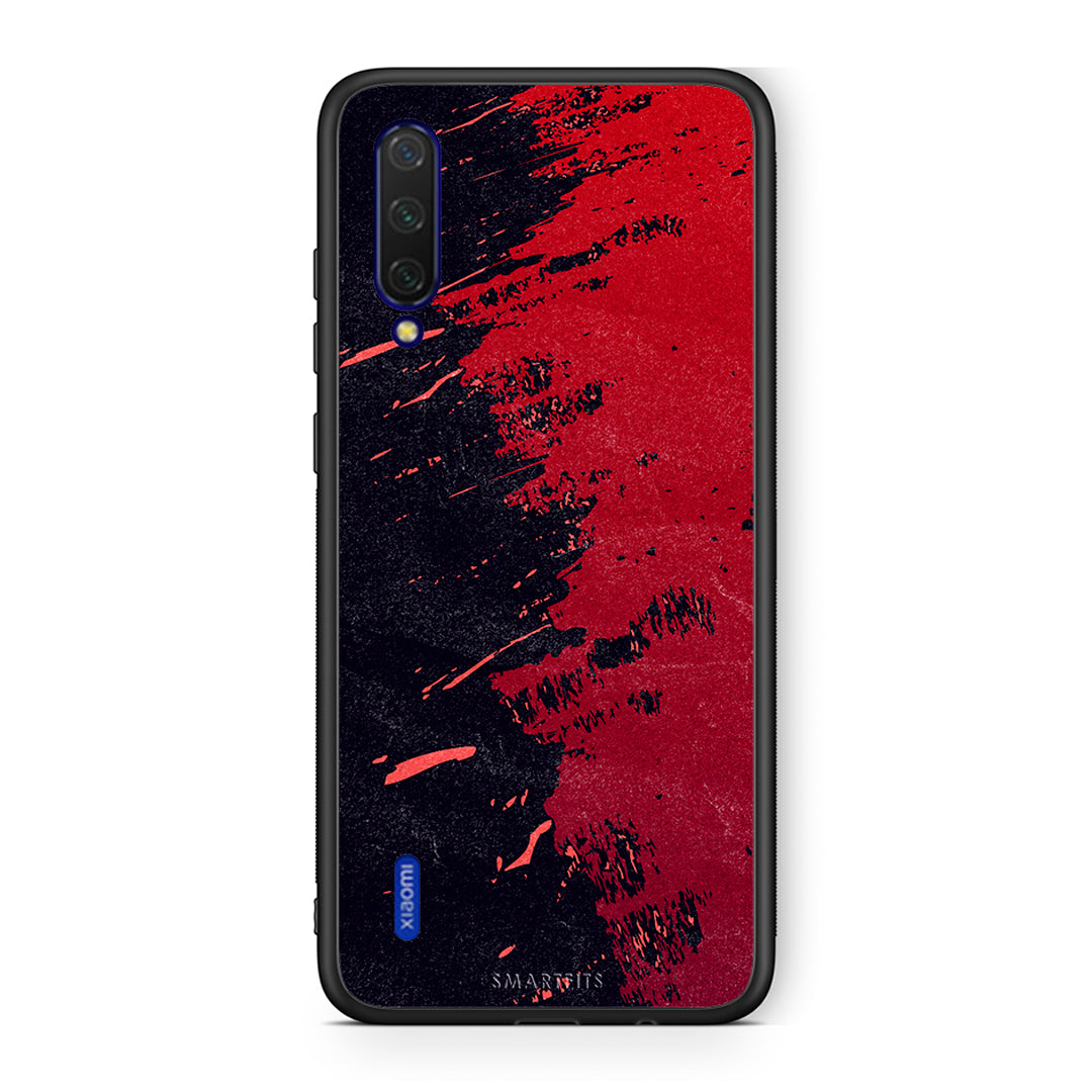 Xiaomi Mi 9 Lite Red Paint Θήκη Αγίου Βαλεντίνου από τη Smartfits με σχέδιο στο πίσω μέρος και μαύρο περίβλημα | Smartphone case with colorful back and black bezels by Smartfits