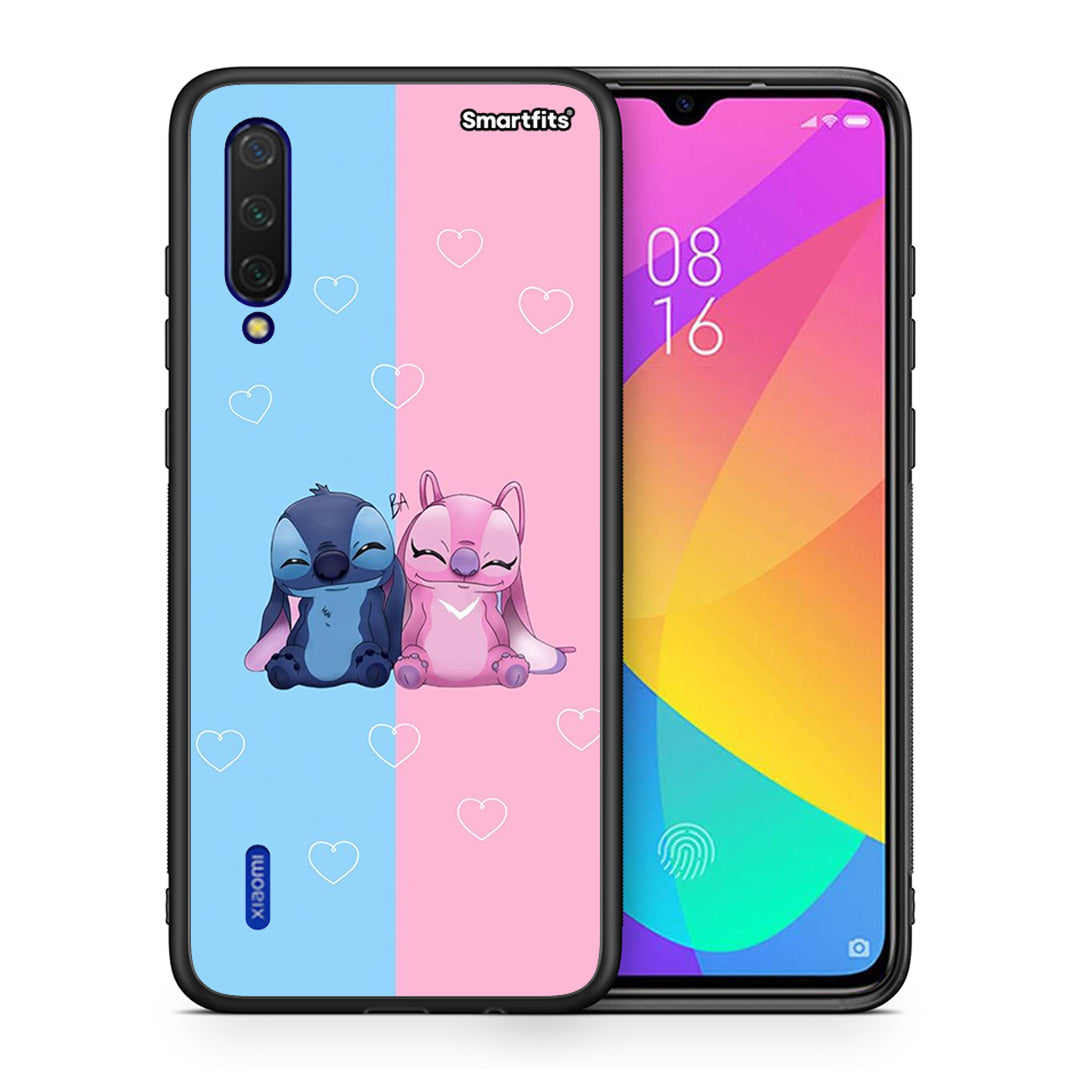 Θήκη Xiaomi Mi 9 Lite Stitch And Angel από τη Smartfits με σχέδιο στο πίσω μέρος και μαύρο περίβλημα | Xiaomi Mi 9 Lite Stitch And Angel case with colorful back and black bezels