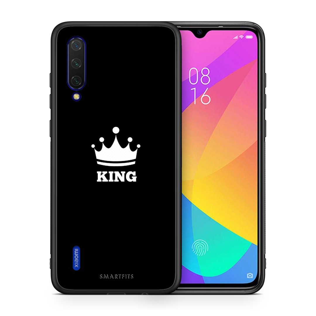 Θήκη Xiaomi Mi 9 Lite King Valentine από τη Smartfits με σχέδιο στο πίσω μέρος και μαύρο περίβλημα | Xiaomi Mi 9 Lite King Valentine case with colorful back and black bezels