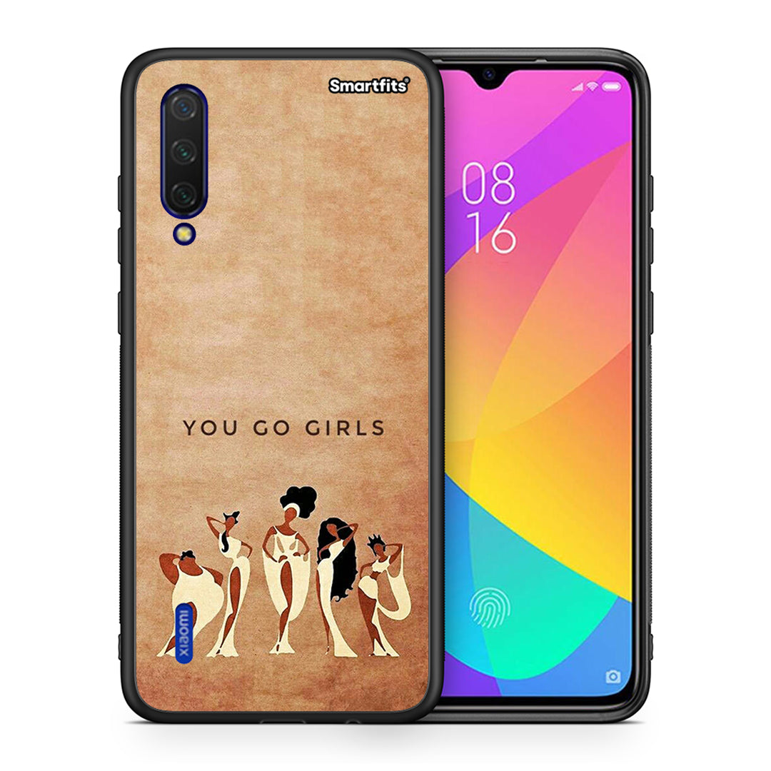 Θήκη Xiaomi Mi 9 Lite You Go Girl από τη Smartfits με σχέδιο στο πίσω μέρος και μαύρο περίβλημα | Xiaomi Mi 9 Lite You Go Girl case with colorful back and black bezels