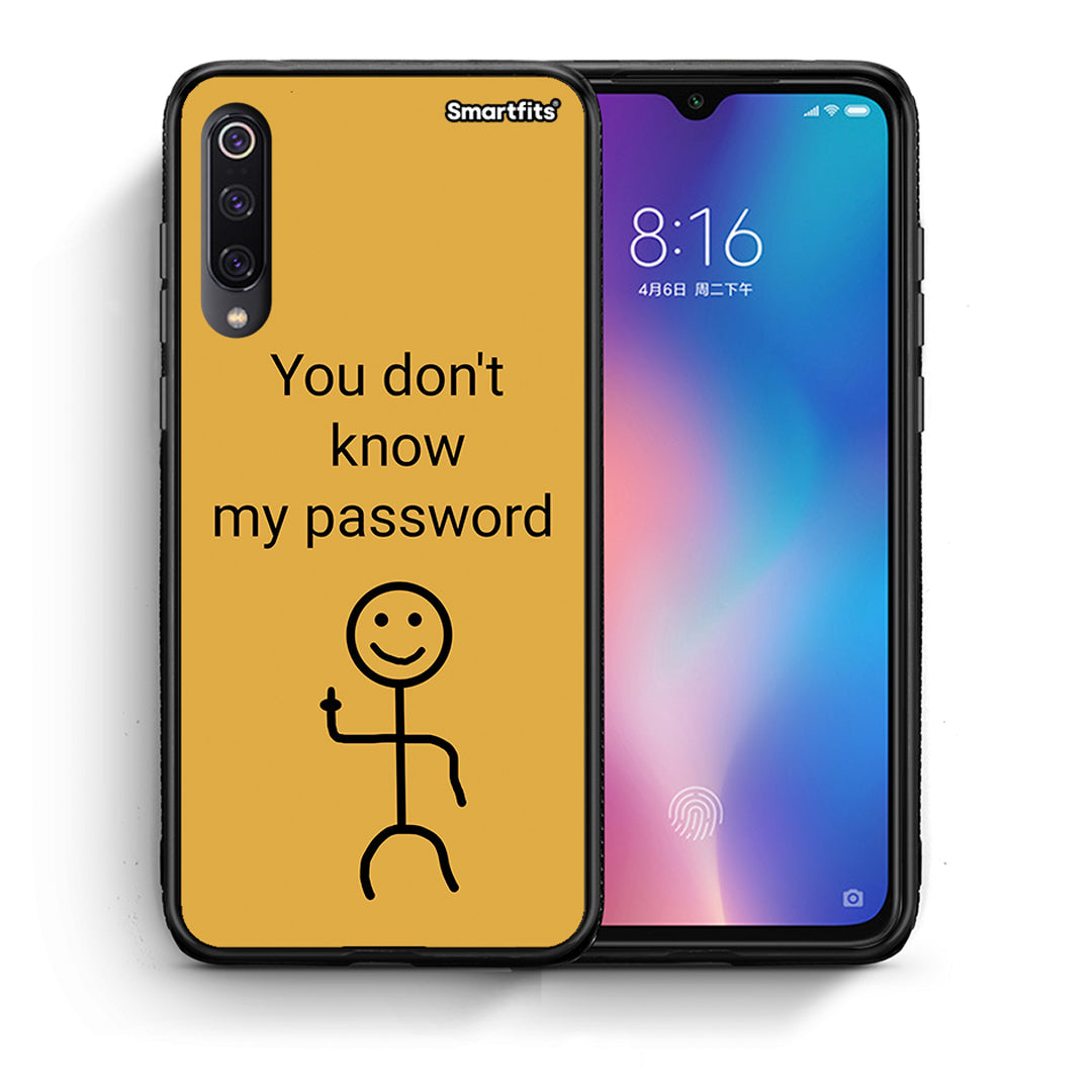 Θήκη Xiaomi Mi 9 My Password από τη Smartfits με σχέδιο στο πίσω μέρος και μαύρο περίβλημα | Xiaomi Mi 9 My Password case with colorful back and black bezels