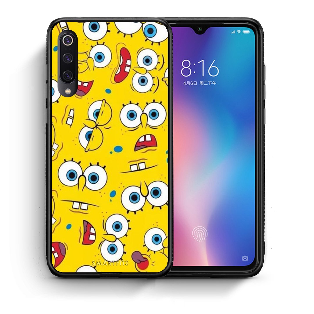 Θήκη Xiaomi Mi 9 Sponge PopArt από τη Smartfits με σχέδιο στο πίσω μέρος και μαύρο περίβλημα | Xiaomi Mi 9 Sponge PopArt case with colorful back and black bezels