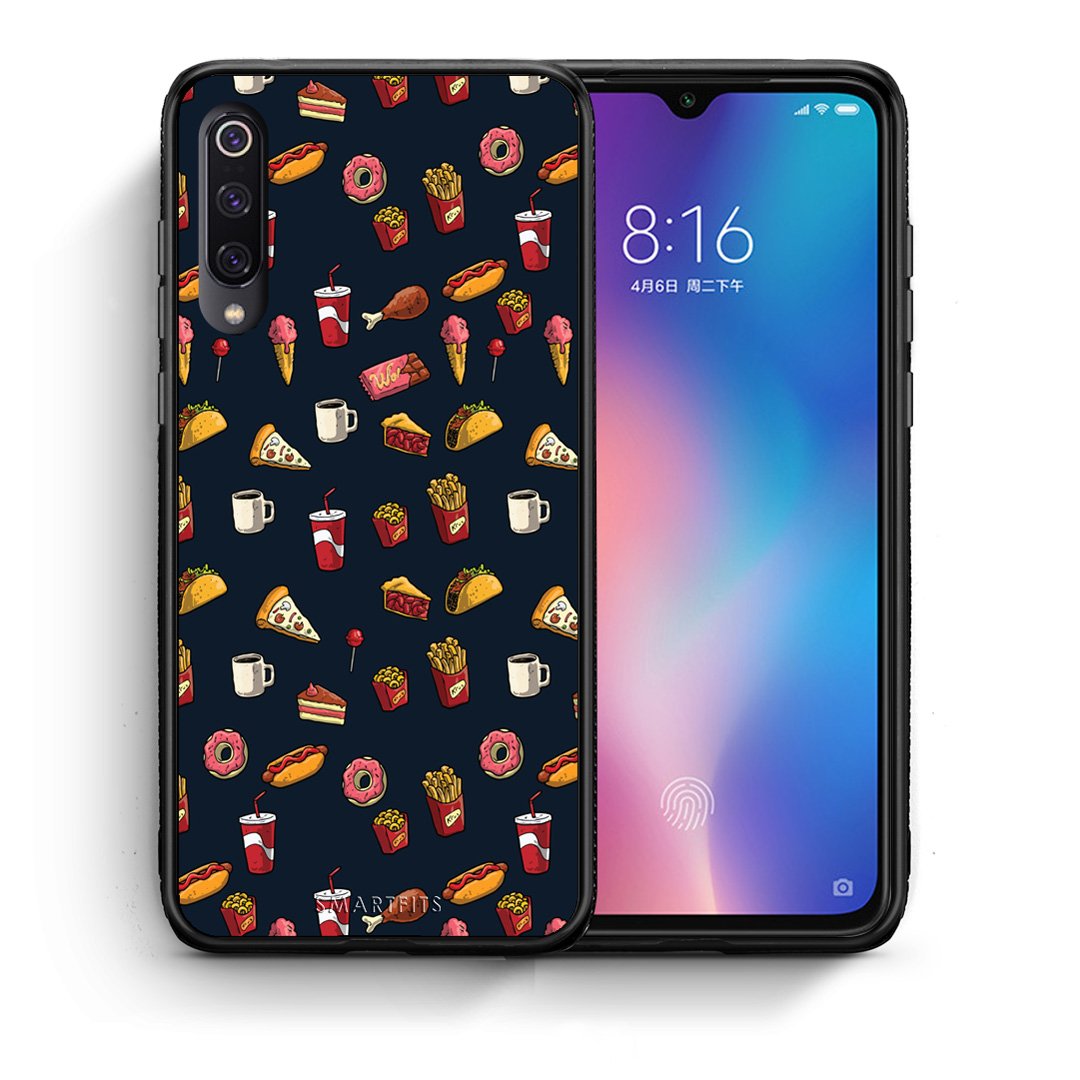 Θήκη Xiaomi Mi 9 Hungry Random από τη Smartfits με σχέδιο στο πίσω μέρος και μαύρο περίβλημα | Xiaomi Mi 9 Hungry Random case with colorful back and black bezels