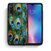 Thumbnail for Θήκη Xiaomi Mi 9 Real Peacock Feathers από τη Smartfits με σχέδιο στο πίσω μέρος και μαύρο περίβλημα | Xiaomi Mi 9 Real Peacock Feathers case with colorful back and black bezels