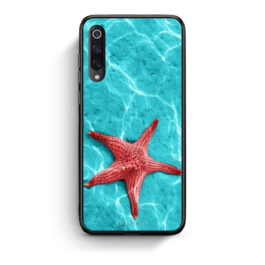 Xiaomi Mi 9 Red Starfish Θήκη από τη Smartfits με σχέδιο στο πίσω μέρος και μαύρο περίβλημα | Smartphone case with colorful back and black bezels by Smartfits