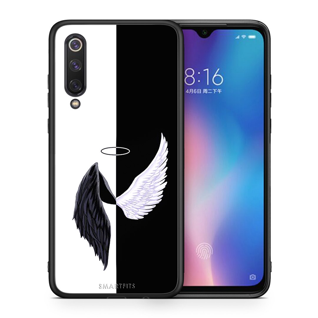 Θήκη Xiaomi Mi 9 SE Angels Demons από τη Smartfits με σχέδιο στο πίσω μέρος και μαύρο περίβλημα | Xiaomi Mi 9 SE Angels Demons case with colorful back and black bezels