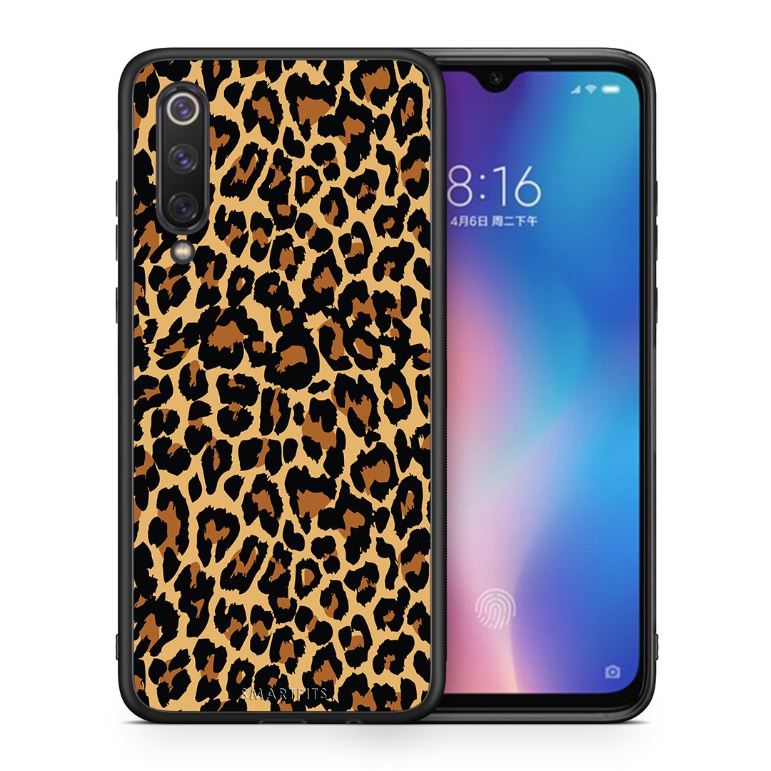 Θήκη Xiaomi Mi 9 SE Leopard Animal από τη Smartfits με σχέδιο στο πίσω μέρος και μαύρο περίβλημα | Xiaomi Mi 9 SE Leopard Animal case with colorful back and black bezels