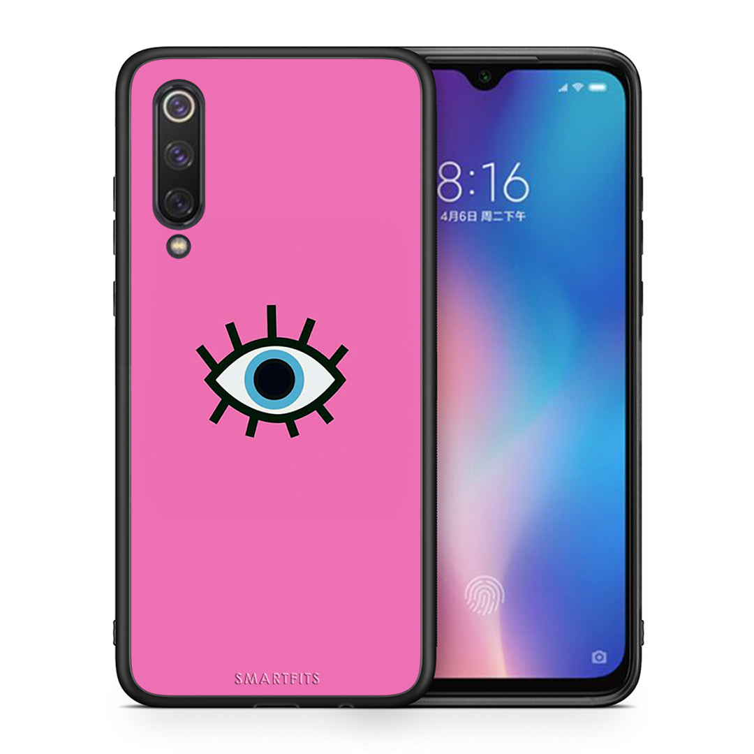 Θήκη Xiaomi Mi 9 SE Blue Eye Pink από τη Smartfits με σχέδιο στο πίσω μέρος και μαύρο περίβλημα | Xiaomi Mi 9 SE Blue Eye Pink case with colorful back and black bezels