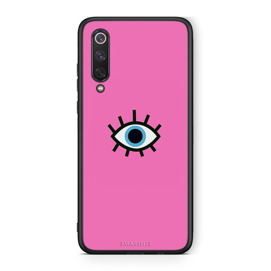 Xiaomi Mi 9 SE Blue Eye Pink θήκη από τη Smartfits με σχέδιο στο πίσω μέρος και μαύρο περίβλημα | Smartphone case with colorful back and black bezels by Smartfits