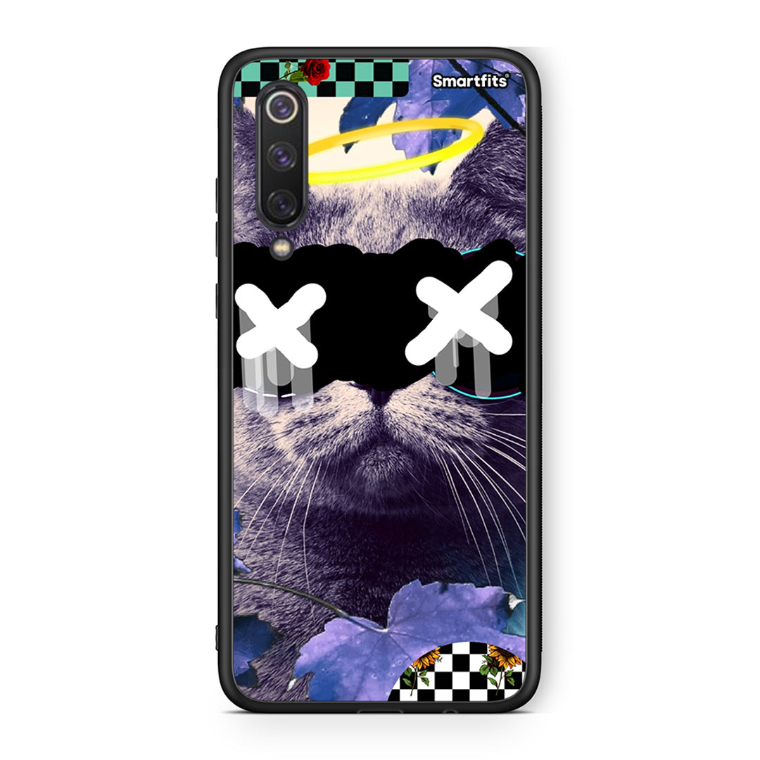 Xiaomi Mi 9 SE Cat Collage θήκη από τη Smartfits με σχέδιο στο πίσω μέρος και μαύρο περίβλημα | Smartphone case with colorful back and black bezels by Smartfits