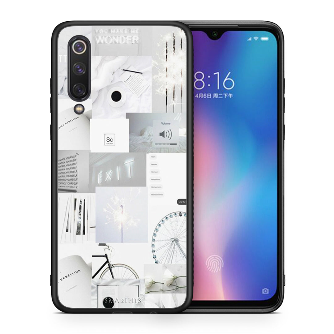 Θήκη Αγίου Βαλεντίνου Xiaomi Mi 9 SE Collage Make Me Wonder από τη Smartfits με σχέδιο στο πίσω μέρος και μαύρο περίβλημα | Xiaomi Mi 9 SE Collage Make Me Wonder case with colorful back and black bezels