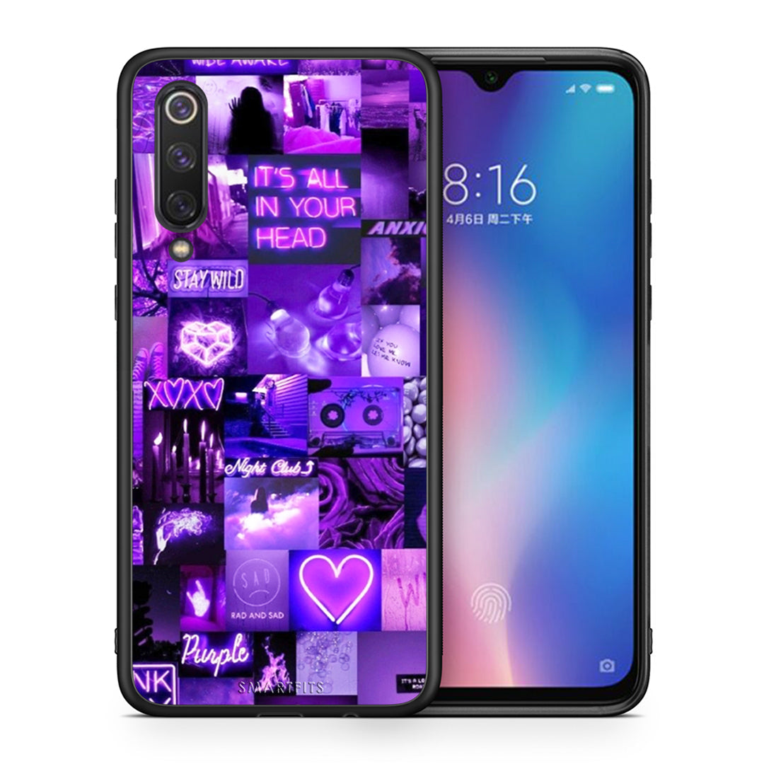 Θήκη Αγίου Βαλεντίνου Xiaomi Mi 9 SE Collage Stay Wild από τη Smartfits με σχέδιο στο πίσω μέρος και μαύρο περίβλημα | Xiaomi Mi 9 SE Collage Stay Wild case with colorful back and black bezels