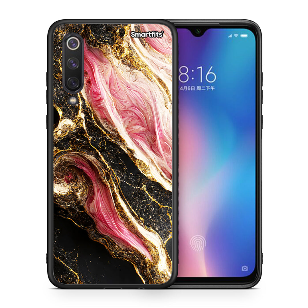 Θήκη Xiaomi Mi 9 SE Glamorous Pink Marble από τη Smartfits με σχέδιο στο πίσω μέρος και μαύρο περίβλημα | Xiaomi Mi 9 SE Glamorous Pink Marble case with colorful back and black bezels