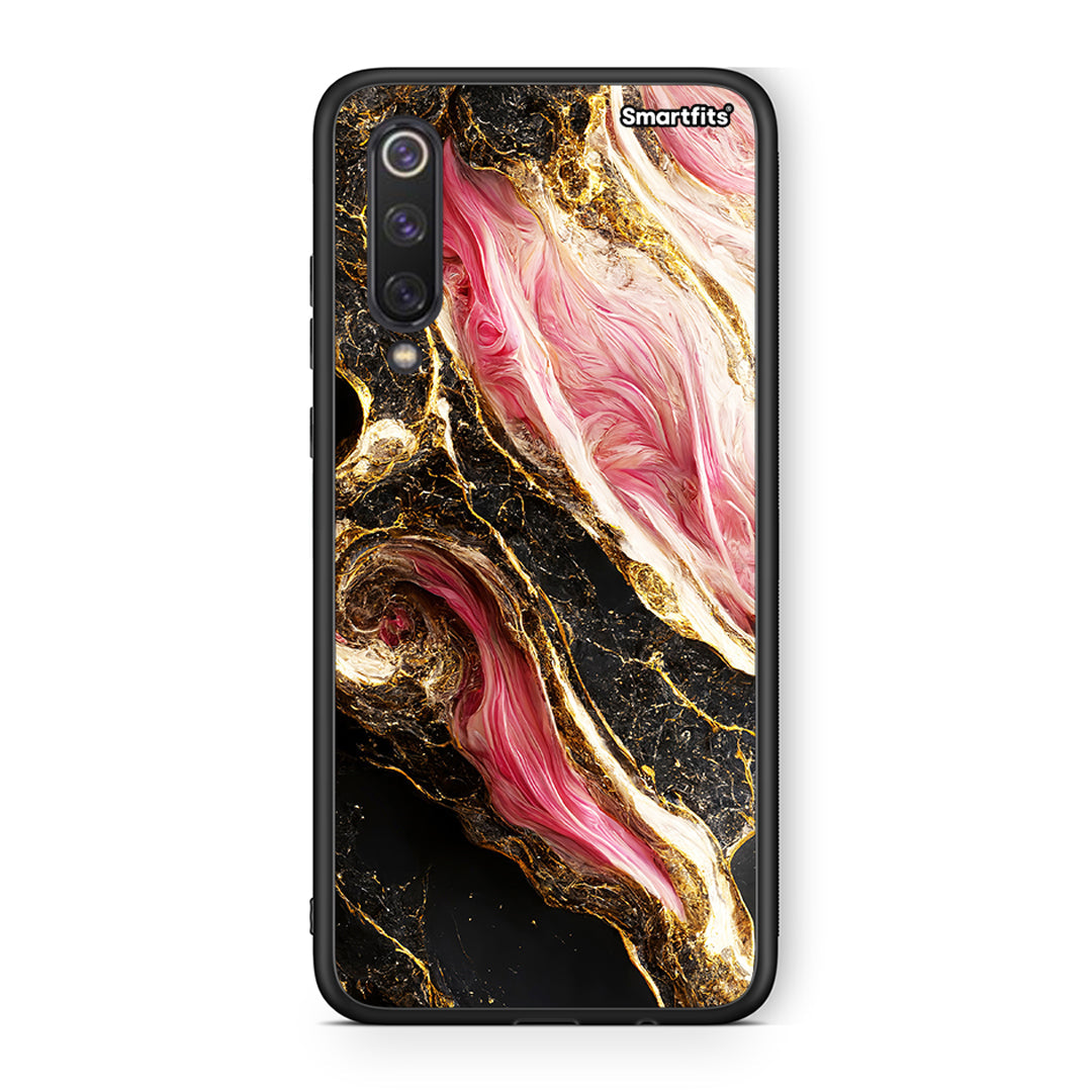 Xiaomi Mi 9 SE Glamorous Pink Marble θήκη από τη Smartfits με σχέδιο στο πίσω μέρος και μαύρο περίβλημα | Smartphone case with colorful back and black bezels by Smartfits