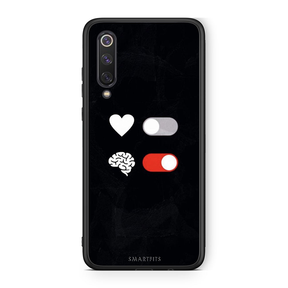 Xiaomi Mi 9 SE Heart Vs Brain Θήκη Αγίου Βαλεντίνου από τη Smartfits με σχέδιο στο πίσω μέρος και μαύρο περίβλημα | Smartphone case with colorful back and black bezels by Smartfits