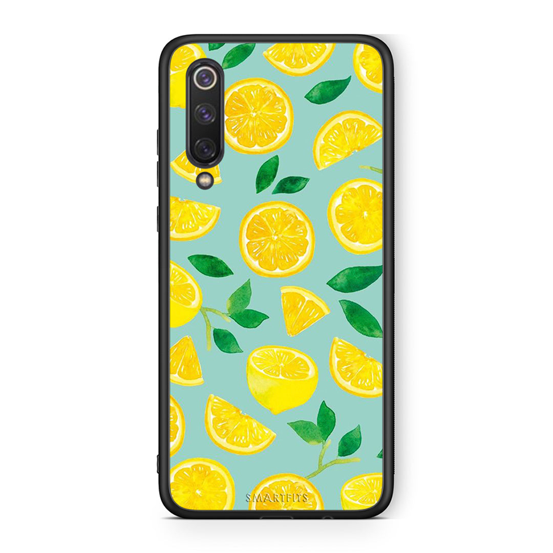 Xiaomi Mi 9 SE Lemons θήκη από τη Smartfits με σχέδιο στο πίσω μέρος και μαύρο περίβλημα | Smartphone case with colorful back and black bezels by Smartfits