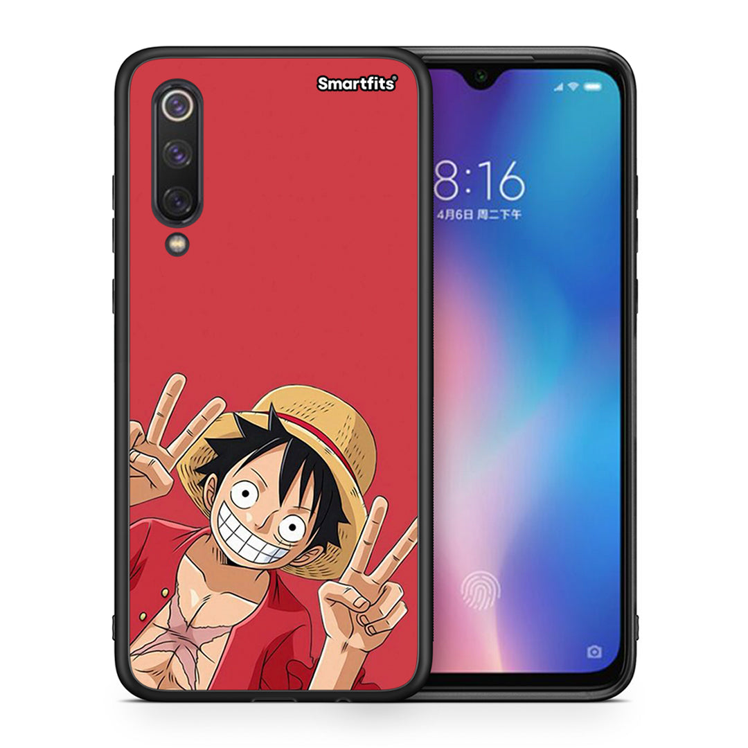 Θήκη Xiaomi Mi 9 SE Pirate Luffy από τη Smartfits με σχέδιο στο πίσω μέρος και μαύρο περίβλημα | Xiaomi Mi 9 SE Pirate Luffy case with colorful back and black bezels