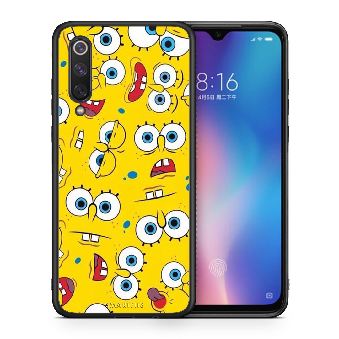 Θήκη Xiaomi Mi 9 SE Sponge PopArt από τη Smartfits με σχέδιο στο πίσω μέρος και μαύρο περίβλημα | Xiaomi Mi 9 SE Sponge PopArt case with colorful back and black bezels