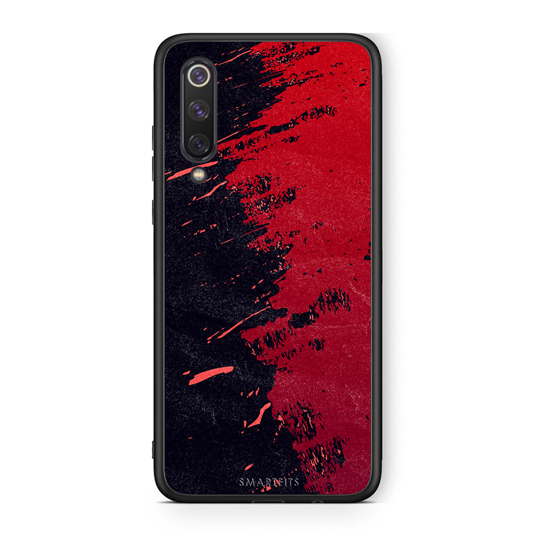 Xiaomi Mi 9 SE Red Paint Θήκη Αγίου Βαλεντίνου από τη Smartfits με σχέδιο στο πίσω μέρος και μαύρο περίβλημα | Smartphone case with colorful back and black bezels by Smartfits