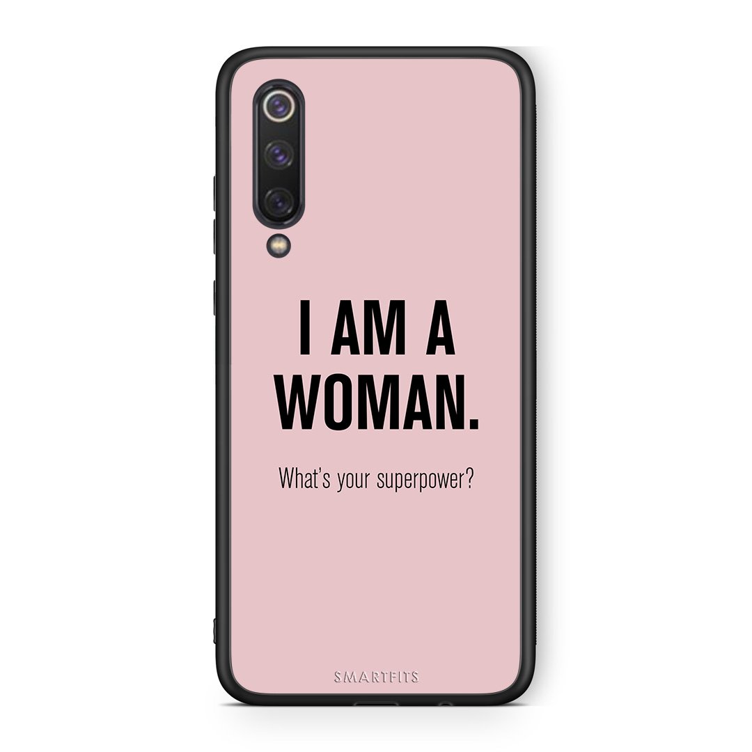 Xiaomi Mi 9 SE Superpower Woman θήκη από τη Smartfits με σχέδιο στο πίσω μέρος και μαύρο περίβλημα | Smartphone case with colorful back and black bezels by Smartfits