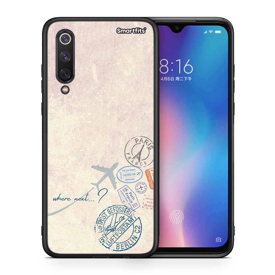 Θήκη Xiaomi Mi 9 SE Where Next από τη Smartfits με σχέδιο στο πίσω μέρος και μαύρο περίβλημα | Xiaomi Mi 9 SE Where Next case with colorful back and black bezels