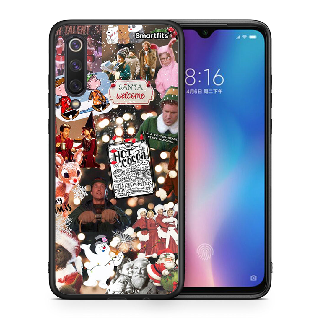 Θήκη Xiaomi Mi 9 SE Xmas Movies από τη Smartfits με σχέδιο στο πίσω μέρος και μαύρο περίβλημα | Xiaomi Mi 9 SE Xmas Movies case with colorful back and black bezels