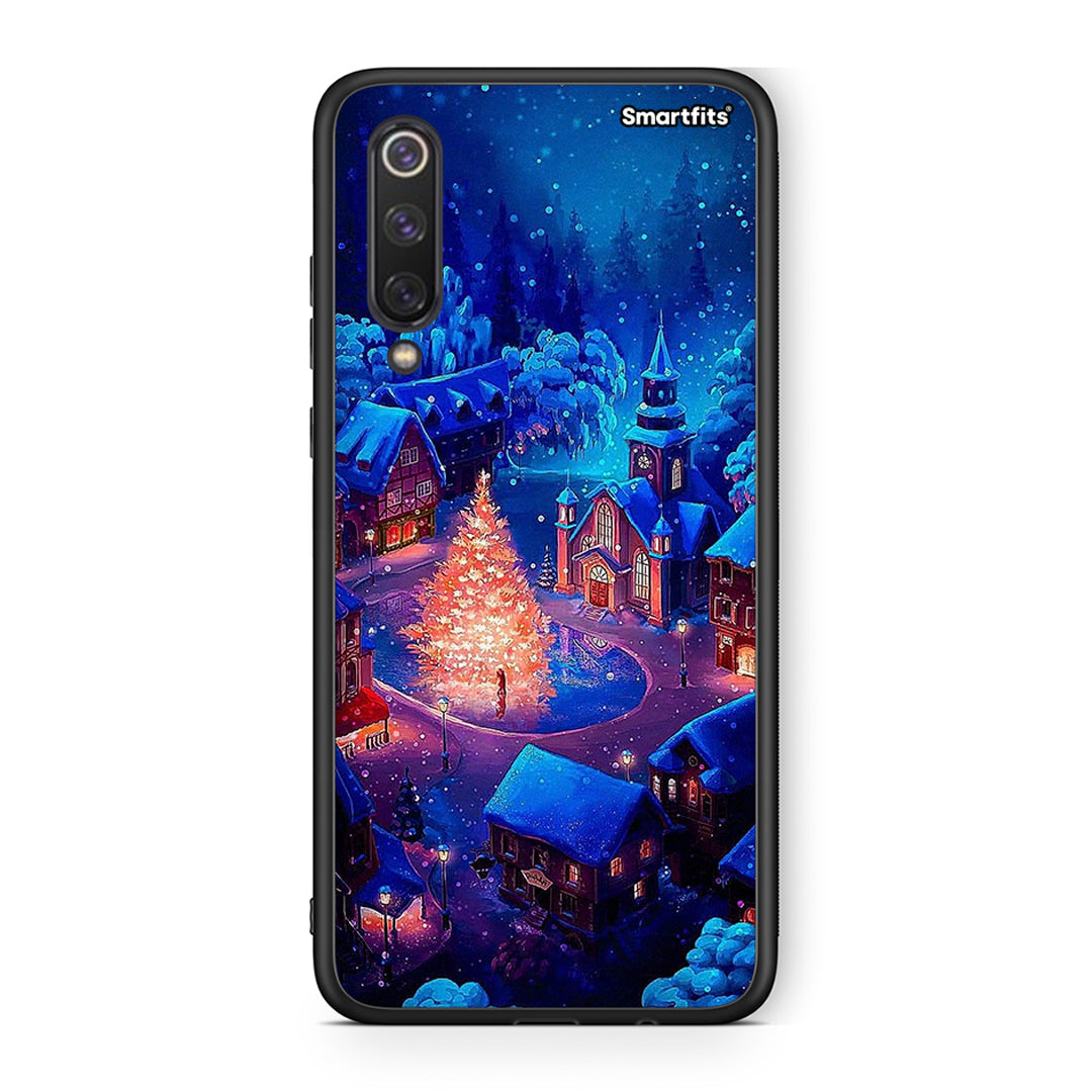 Xiaomi Mi 9 SE Xmas Village θήκη από τη Smartfits με σχέδιο στο πίσω μέρος και μαύρο περίβλημα | Smartphone case with colorful back and black bezels by Smartfits