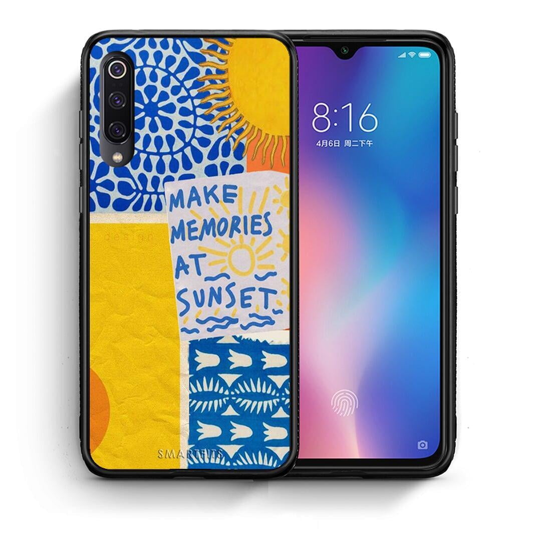 Θήκη Xiaomi Mi 9 Sunset Memories από τη Smartfits με σχέδιο στο πίσω μέρος και μαύρο περίβλημα | Xiaomi Mi 9 Sunset Memories case with colorful back and black bezels