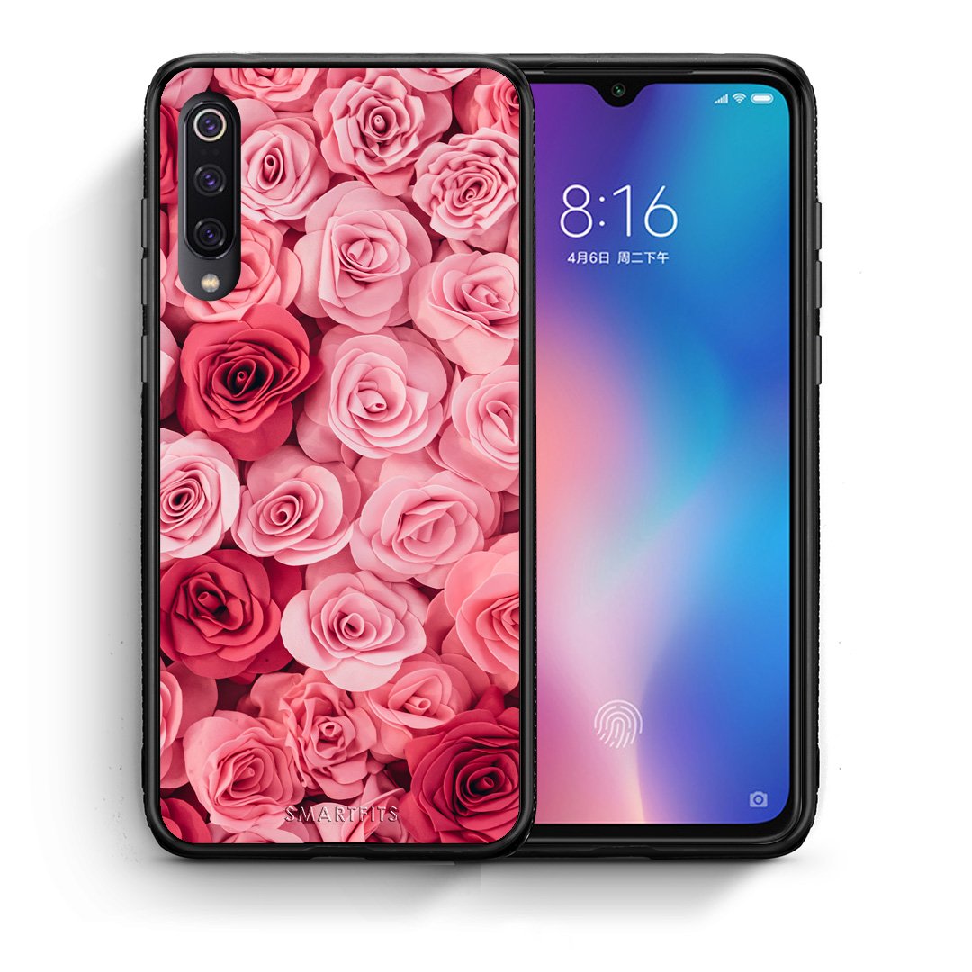 Θήκη Xiaomi Mi 9 RoseGarden Valentine από τη Smartfits με σχέδιο στο πίσω μέρος και μαύρο περίβλημα | Xiaomi Mi 9 RoseGarden Valentine case with colorful back and black bezels