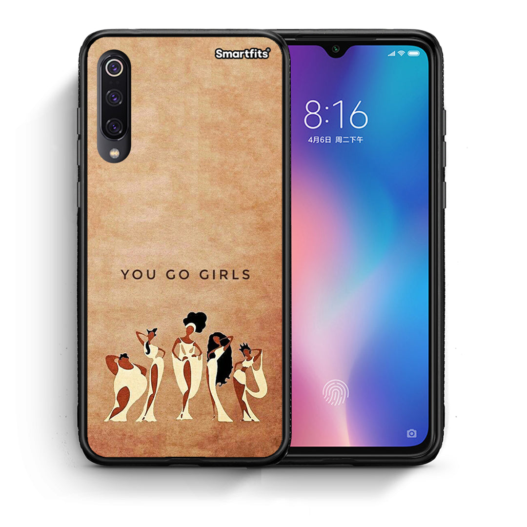 Θήκη Xiaomi Mi 9 You Go Girl από τη Smartfits με σχέδιο στο πίσω μέρος και μαύρο περίβλημα | Xiaomi Mi 9 You Go Girl case with colorful back and black bezels