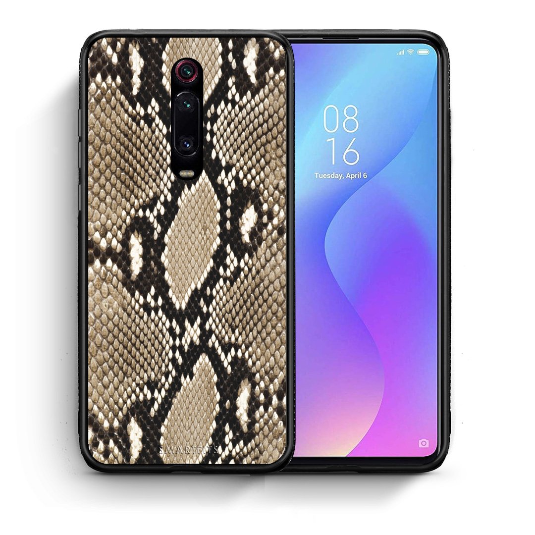 Θήκη Xiaomi Mi 9T Fashion Snake Animal από τη Smartfits με σχέδιο στο πίσω μέρος και μαύρο περίβλημα | Xiaomi Mi 9T Fashion Snake Animal case with colorful back and black bezels