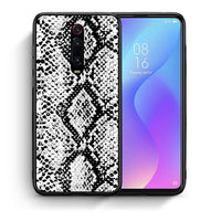 Thumbnail for Θήκη Xiaomi Mi 9T White Snake Animal από τη Smartfits με σχέδιο στο πίσω μέρος και μαύρο περίβλημα | Xiaomi Mi 9T White Snake Animal case with colorful back and black bezels