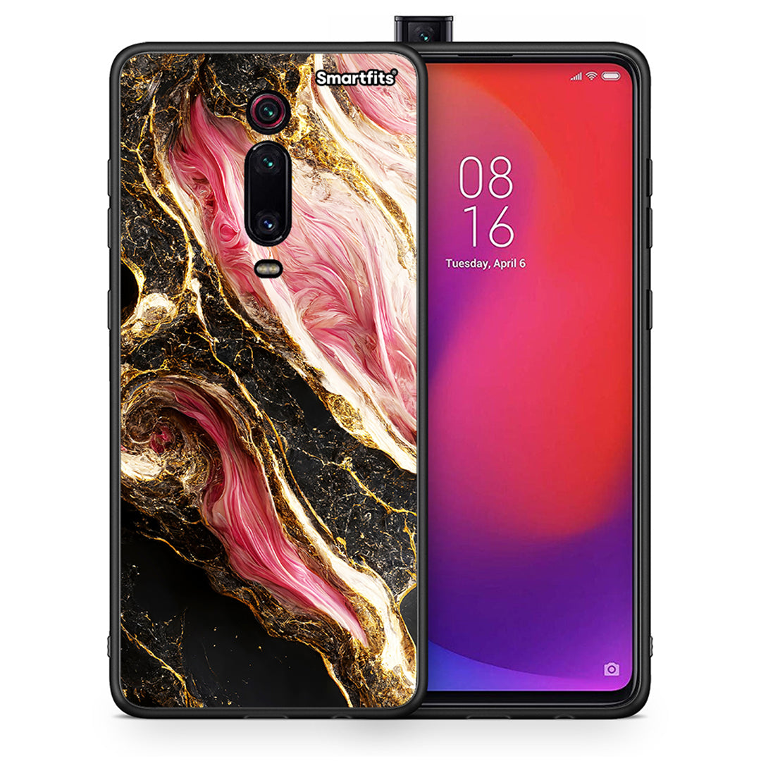 Θήκη Xiaomi Redmi K20/K20 Pro Glamorous Pink Marble από τη Smartfits με σχέδιο στο πίσω μέρος και μαύρο περίβλημα | Xiaomi Redmi K20/K20 Pro Glamorous Pink Marble case with colorful back and black bezels